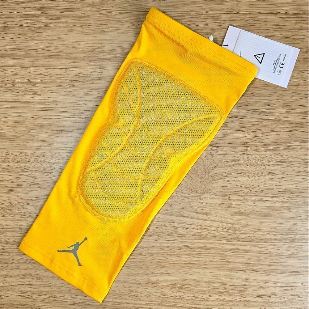 Air Jordan Nike Pro Hyperstrong Knee Shin Padded Sleeve Large L Yellow Grey New